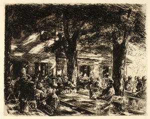 Jardim da cerveja em Rosenheim de Max Liebermann