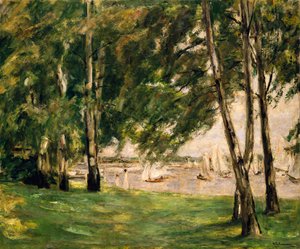 Vista do Wannsee com barcos à vela de Max Liebermann