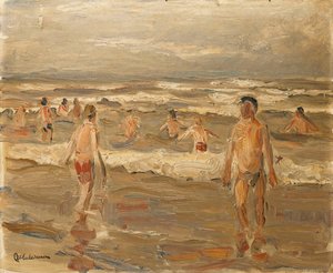Meninos tomando banho no mar; Meninos tomando banho no mar, 1899 de Max Liebermann