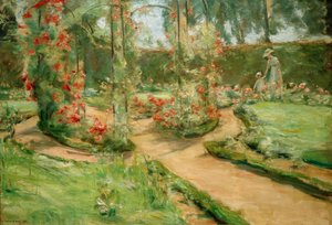 O jardim de rosas em Wannsee com a filha e a neta de Max Liebermann