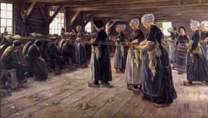 Celeiro de linho em Laren de Max Liebermann