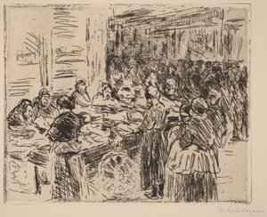 Do bairro judeu de Amesterdão: mercado de peixe na esquina da rua de Max Liebermann