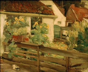 Jardim com girassóis de Max Liebermann