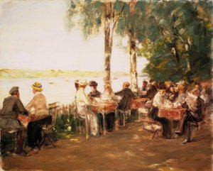 Restaurante no jardim na água de Max Liebermann