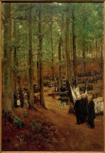 Cerimônia de comemoração ao imperador Friedrich III. em Kösen - 1ª versão de Max Liebermann