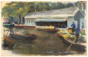 Gemusemarkt em Delft, 1907 de Max Liebermann