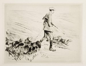 Caçador com cães de Max Liebermann