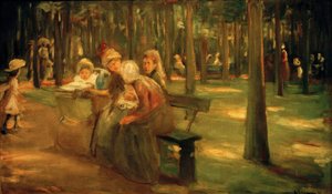 Babá e freiras no Tiergarten de Max Liebermann