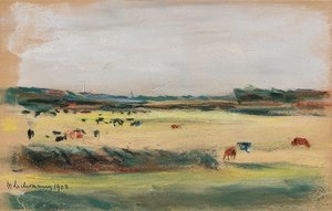 Paisagem com vacas pastando. 1908 de Max Liebermann