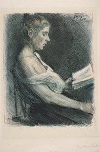 Rapariga a ler (Anna-Christine Mattuschka-Grisebach) de Max Liebermann