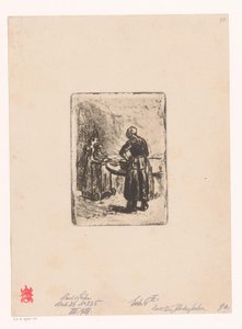 Mãe e filho à mesa de Max Liebermann