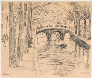 Ponte sobre um canal em Amesterdão de Max Liebermann