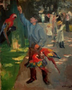 Homem papagaio no zoológico de Amsterdã de Max Liebermann