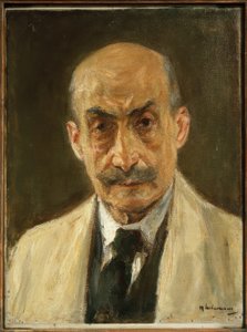 Autorretrato (retrato de meio comprimento no casaco do pintor) de Max Liebermann