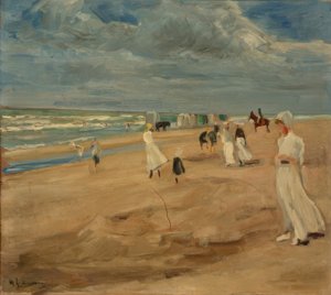 Praia em Noordwijk de Max Liebermann