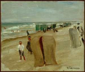 Strandszene em Noordwijk de Max Liebermann