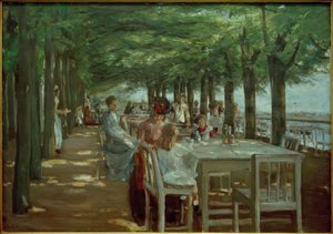 Terraço no restaurante Jacob em Nienstedten no Elba de Max Liebermann
