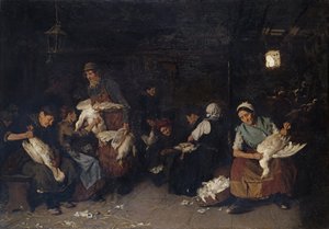 Mulheres arrancando gansos, 1872 de Max Liebermann