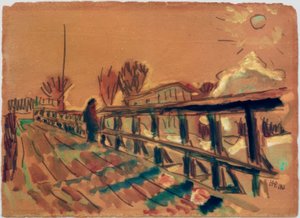 Vista sobre uma ponte de Max Pechstein