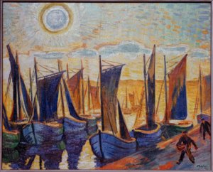 Barco de pesca em Leba de Max Pechstein