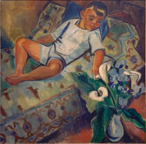 Menino deitado de Max Pechstein