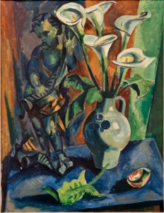 Natureza morta com putto e calla de Max Pechstein