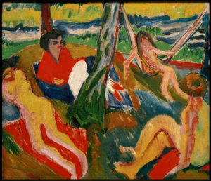 Cena na floresta de Max Pechstein