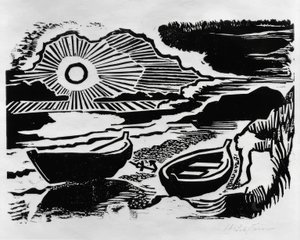 Untergehende Sonne von Max Pechstein