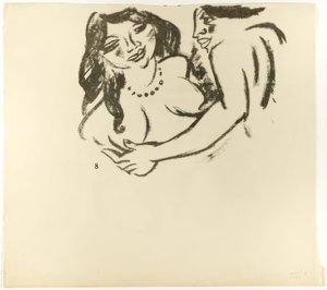 Mulher e menina, página 7 (verso); Duas mulheres, página 8 (verso), de The Samland Ode de Max Pechstein