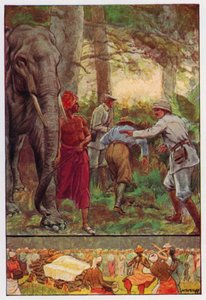 Ilustração para Around The World In Eighty Days por Jules Verne (cor litho)