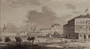 Kremlin de Moscou antes da construção do Grande Palácio do Kremlin, 1817