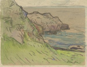 Costa rochosa na Bretanha Bretonse kustlandschap de Maxime Camille Louis Maufra