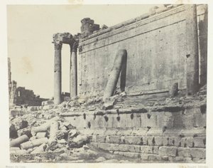Baalbeck (Heliópolis), Templo de Júpiter, fachada oriental; Síria de Maxime Du Camp