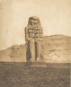 Colosso Restaurado de Amenophis III, Estátua Vocal de Tebas ou Colosso de Memnon, 1849-50. de Maxime Du Camp