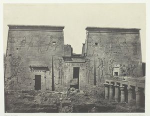 Drômos et Philônes, Grande Templo de Ísis em Pilônes, Núbia, 184951, impresso em 1852. de Maxime Du Camp