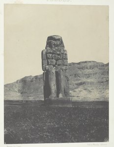 Gournah, Estátua de Memnon, Tebas, 184951, impresso em 1852. de Maxime Du Camp