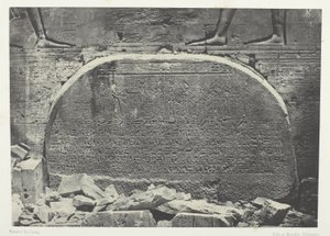 Grande Templo de Ísis em Philoe, Proscynema (Ato de Adoração); Núbia, chapa 75 do álbum "Egypte, Nubie, Palestine et Syrie" (1852) de Maxime Du Camp