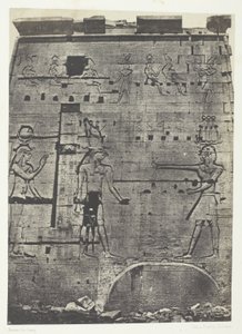 Grande Templo de Ísis em Filo, segundo pilone; Núbia, chapa 74 do álbum "Egypte, Nubie, Palestine et Syrie" (1852) de Maxime Du Camp