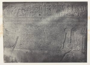 Grande Templo de Ísis em Filo, inscrição demótica; Núbia, chapa 76 do álbum "Egypte, Nubie, Palestine et Syrie" (1852) de Maxime Du Camp