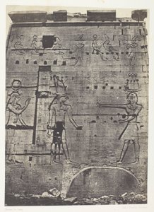 Grande Templo de Ísis em Filo, segundo pilone; Núbia, chapa 74 do álbum "Egypte, Nubie, Palestine et Syrie" (1852) de Maxime Du Camp