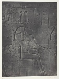 Grande Templo de Ísis em Philoe, Tôth Ibiocéphale; Núbia, chapa 79 do álbum "Egypte, Nubie, Palestine et Syrie" (1852)