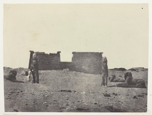 Hémi-Spéos De Séboua, Drômos; Nubie, chapa 97 do álbum "Egypte, Nubie, Palestine et Syrie" (1852) de Maxime Du Camp