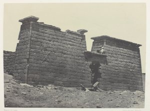 Hémi-Spéos De Séboua, Pylons; Núbia, chapa 98 do álbum "Egypte, Nubie, Palestine et Syrie" (1852) de Maxime Du Camp