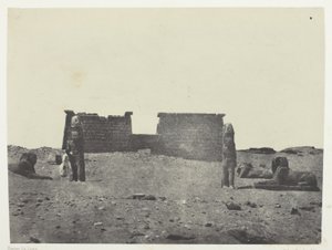 Hémi-Spéos De Séboua, Drômos; Nubie, chapa 97 do álbum "Egypte, Nubie, Palestine et Syrie" (1852) de Maxime Du Camp