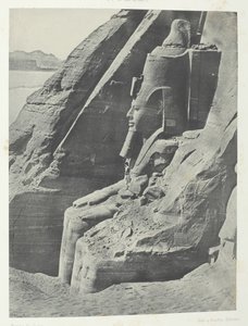 Ibsamboul, Oriental Colossus Of The Spéos Of Phrè, Seen In Profile, Nubia, 184951, impresso em 1852. de Maxime Du Camp