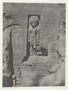 Ibsamboul, Esculturas da entrada do Spéos de Phrè, Núbia, chapa 105 do álbum "Egypte, Nubie, Palestine et Syrie" (1852) de Maxime Du Camp