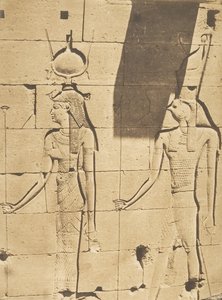 Isis e Horus-Arsiesi - Baixo-relevo do Templo de Kalabcheh Talmis, 8 de abril de 1850. de Maxime Du Camp
