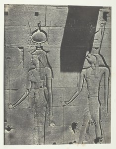 Kalabscheh, Esculturas da fachada traseira do templo, Núbia, 184951, impressa em 1852. de Maxime Du Camp