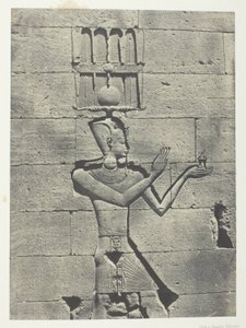 Kalabscheh, Sculptures De La Façade Postérieure Du Temple; Nubie, placa 91 do álbum "Egypte, Nubie, Palestine et Syrie" (1852) de Maxime Du Camp