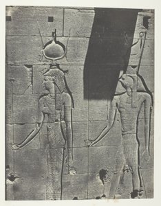 Kalabscheh, Sculptures De La Façade Postérieure Du Temple; Nubie, placa 92 do álbum "Egypte, Nubie, Palestine et Syrie" (1852) de Maxime Du Camp